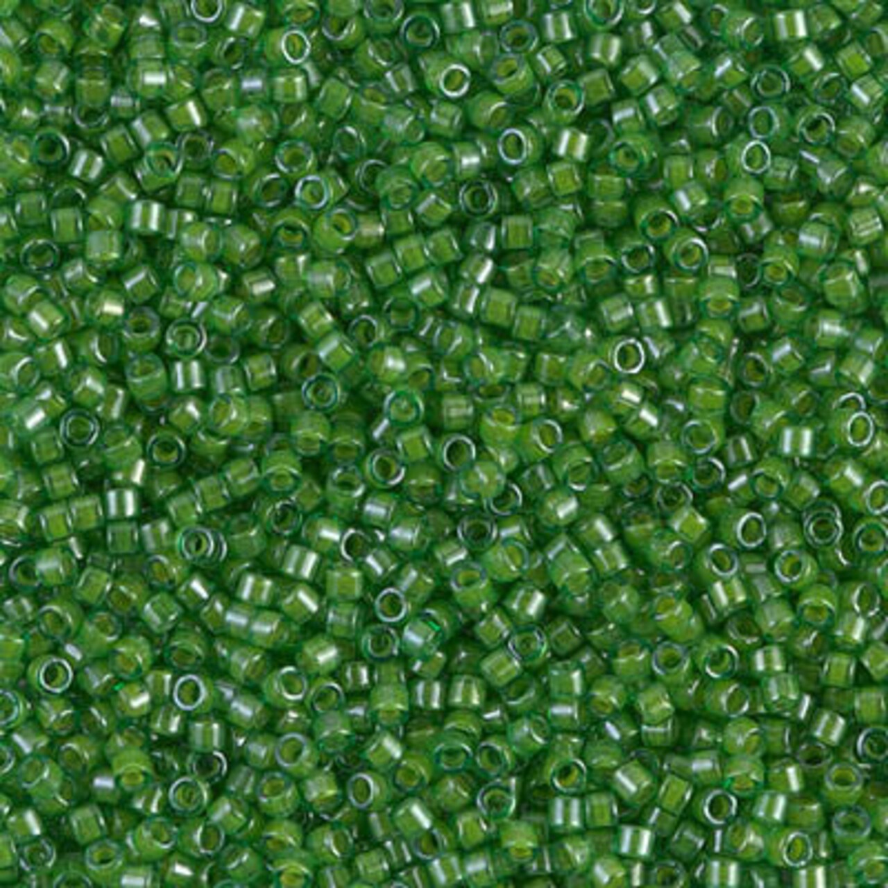 Miyuki Delica Bead 11/0, DB0274, Lined Pea Green Luster, 5 grams